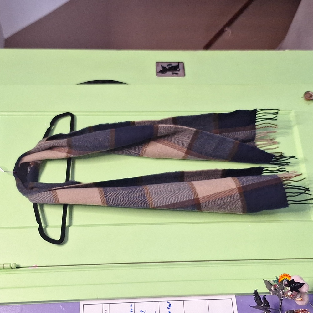 Tommy Hilfiger Brown/Blue Plaid Scarf
